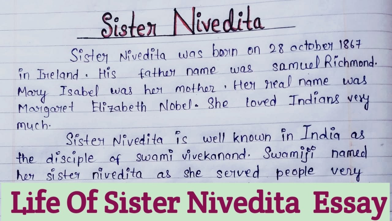 sister nivedita our role model essay