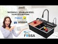 Fossa waterfall piano nano kitchen sink with led panel and digital display