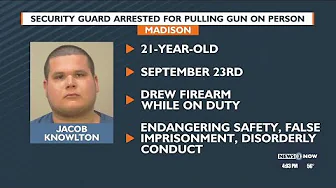 Security guard arrested for pulling gun on person