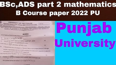 BSc,ADS part 2 paper of Mathematics B course 2022|| Bsc part 2 mathematics B course paper of pu 2022