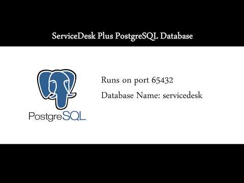 How to connect to ServiceDesk Plus PostgreSQL Database