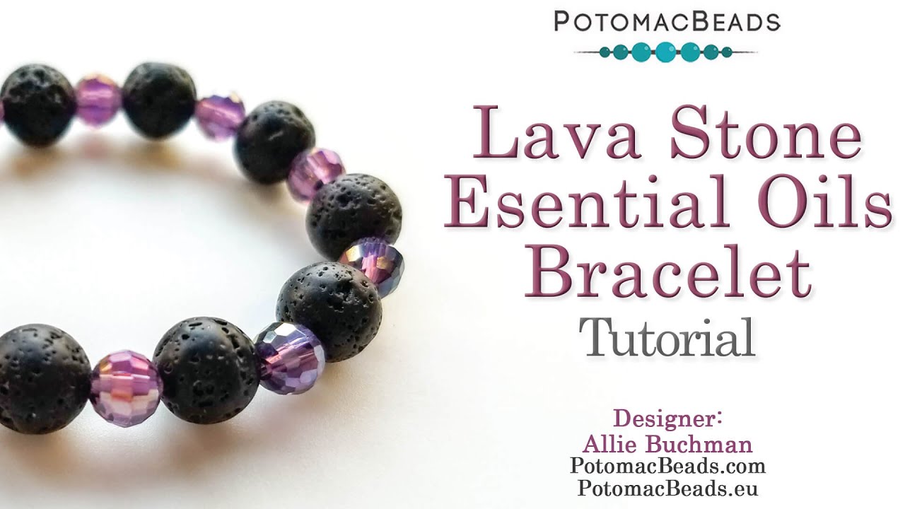 Lava Stone Essential Oils Bracelet - DIY Jewelry Making Tutorial by  PotomacBeads 