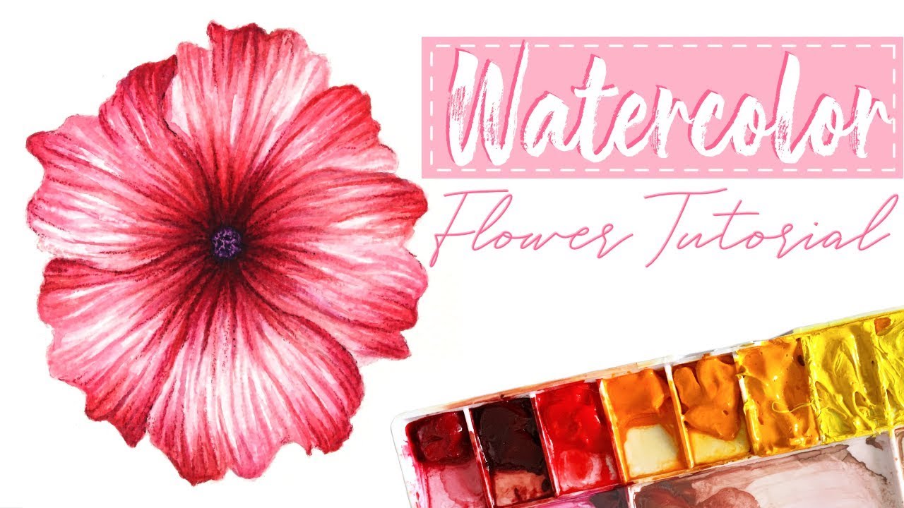 Watercolor Flower Tutorial // Beginner Watercolor Painting - YouTube