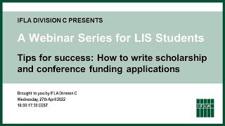 IFLA Division C Webinar Series for Library and Information Science Students, April 27, 2022