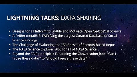 Lightning Talks: Data Sharing