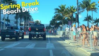 4K Fort Lauderdale Beach Drive During Spring Break
