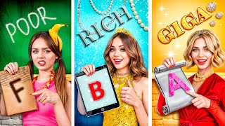 Rich vs Broke vs Giga Rich Student! Different Types of Girls by RATATA BOOM