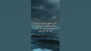سورة البقرة اية 27 - مع صوت البحر بصوت جميل - الَّذِينَ يَنقُضُونَ عَهْدَ اللَّهِ مِن