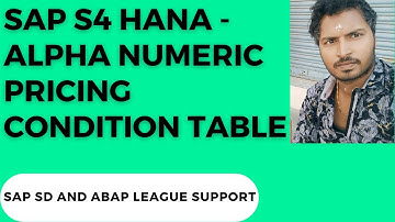 SAP S4 HANA - Alpha numeric pricing condition table