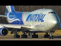 Blue boeing 747 departure  b747 long takeoff run 4k