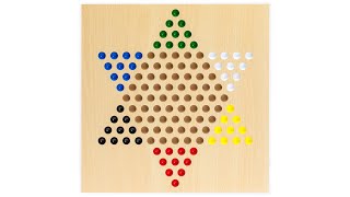 2-in-1 Reversible Ludo and Chinese Checkers Wood and Glass Marble Game Set - 12-Inch screenshot 5