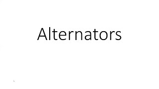 AC machines Alternators Intro