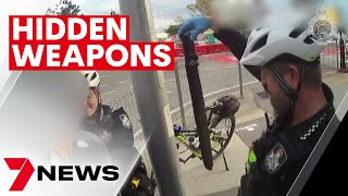 Queensland Police expose concealed weapons in Brisbane CBD | 7NEWS
