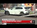 Two car collision temporarily closes Pine Street in Burlington Sunday