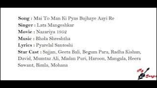 Mai To Man Ki Pyas Bujhaye Aayi Re, Movie : Nazariya 1952