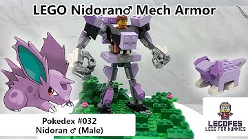LEGO POKEMON MECH - Pokedex 032 Nidoran ♂ Male (Tutorial Build & Armor Robot Mode)