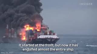 В море загорелся танкер