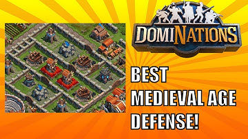 DomiNations BEST MEDIEVAL AGE BASE DEFENSE LAYOUT #1!