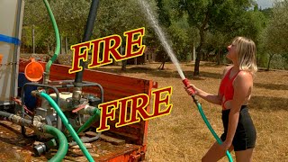 🔥 Wild FIRE Fighting in Central Portugal 🔥 DIY fire fighting Water pump setup 💦 1000Litres a minute💦