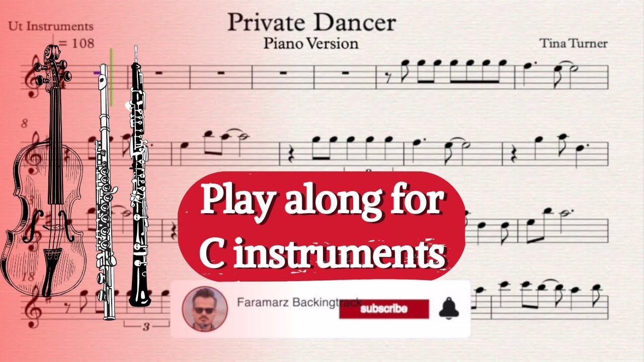 Private Dance - Tina Turner (Piano accompaniment) | Play along for C instruments