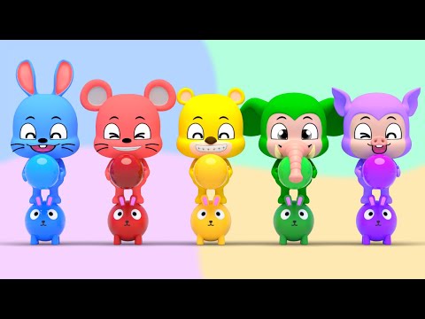 <strong>Five</strong> <strong>Little</strong> <strong>Monkeys</strong> Jumping On The Bed Song!