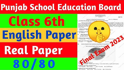 Class 6th English Paper solution 13.03.2023 | pseb 6th class English paper solution 13.03.2023 |