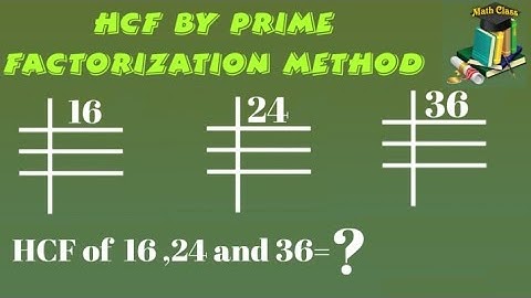 Find HCF by Prime Factorization Method in Urdu, HCF of 16 24 and 36