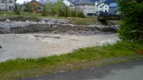 Raw video: Cougar Creek running high in Canmore