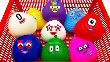 Numberblocks - Balloons with Colorful Orbeez ! Satisfying Orbeez Video , #ASMR