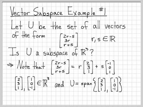 Linear Algebra Example Problems - Subspace Example #1