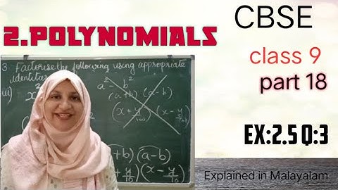 chapter 2 polynomials Ex:2.5 q:3 CBSE maths class 9 explained in Malayalam