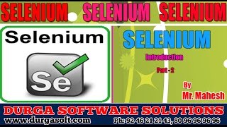 Selenium || Selenium Introduction Part - 2 by Mahesh