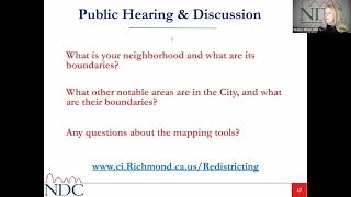 Redistricting Workshop (Richmond CA) - December 6, 2021