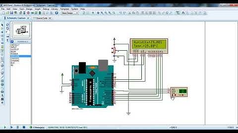 Proteus simulation LCD, DHT11 and Arduino