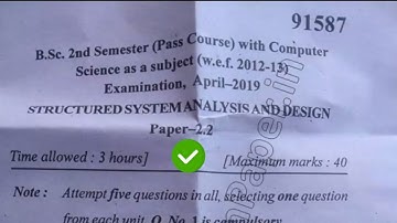 2019 Mdu BSc CS 2nd Sem Structure System Analysis & Design Question Paper