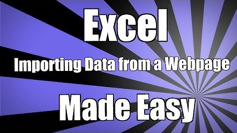 How to Import data from a web page into Excel 2007 2010 2013 2016 tutorial for beginners