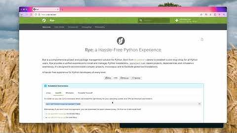 Rye: a Hassle-Free Python Experience (Rye 0.21 Demonstation)