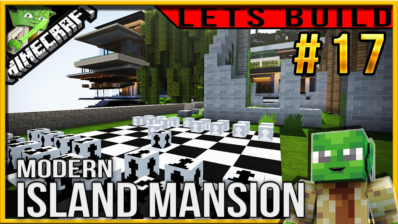 Minecraft 1.9 Modern Island Mansion Let's build (every2days) E17 (chess ...