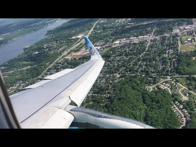 Frontier Airbus A320 Landing at Greater Rochester International Airport