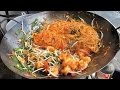 Asian Street Food Fast Food Street in Asia, Cambodian food #150, Fry Rice Noodles Meats