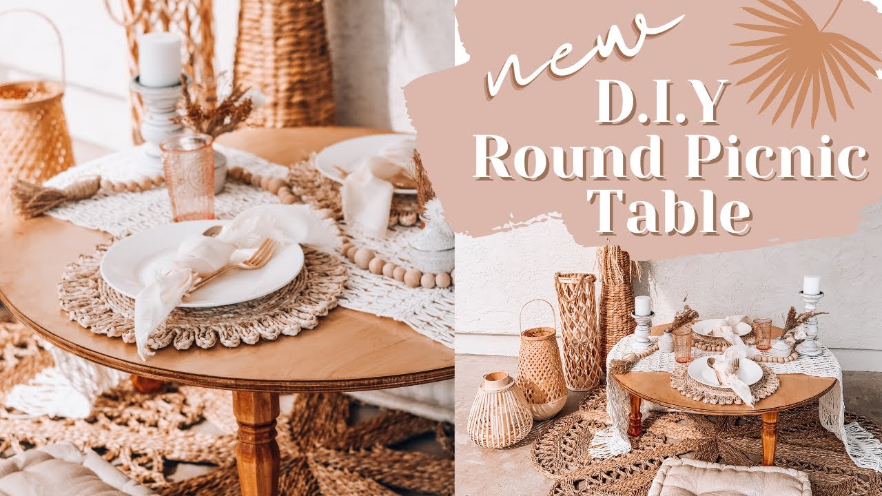 *NEW* D.I.Y ROUND PICNIC TABLE | style a luxury boho picnic with me