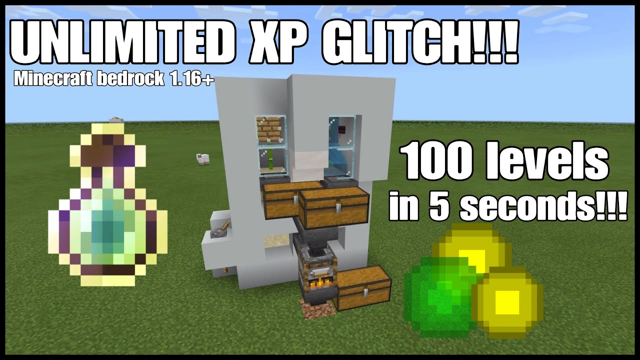 UNLIMITED XP GLITCH Minecraft Bedrock (2020 Nether update