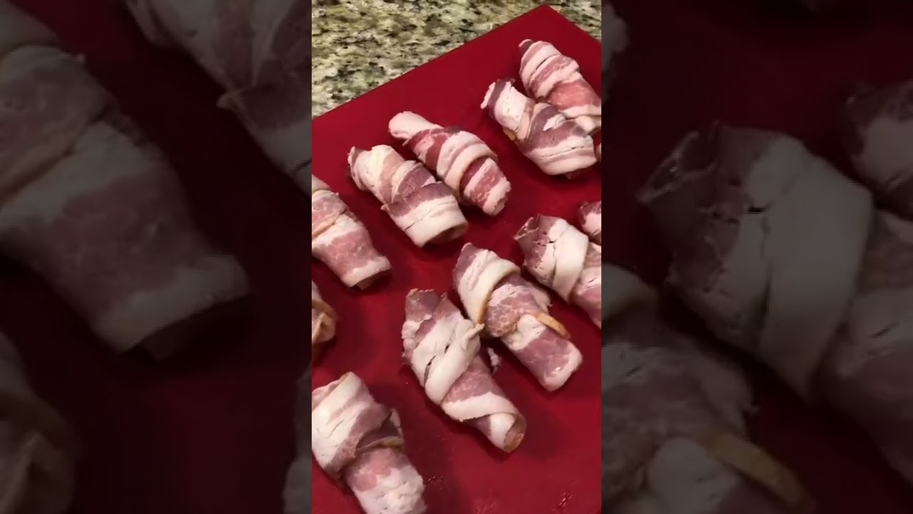 Video By - kate_higdon Kate Kelso Higdon - Bacon Wrapped Mozzarella Sticks  - Low CARB App or Snack