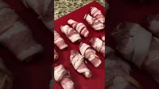 Video By - Katehigdon Kate Kelso Higdon - Bacon Wrapped Mozzarella Sticks - Low Carb App Or Snack