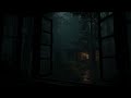 Relaxing Rainfall Outside Forest Window for Calm Nights and Quiet Relaxation