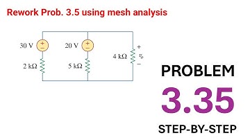 Problem 3.35 Rework Prob. 3.5 using mesh analysis Fundamental of Electric Circuits Alexander/Sadiku