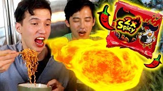 We RUINED OUR TASTEBUDS w/ Lazyronstudios - 2x SPICY RAMEN CHALLENGE