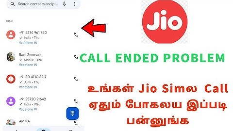 How To Solve Call Ended Problem On Jio Sim In Tamil