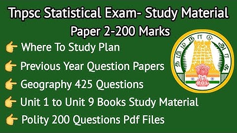 Tnpsc Statistical Exam Paper 2 Study Material
