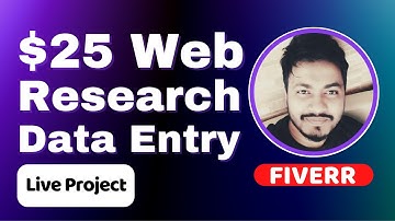 Fiverr Web Research Live Project | Data Entry Live Project On Fiverr